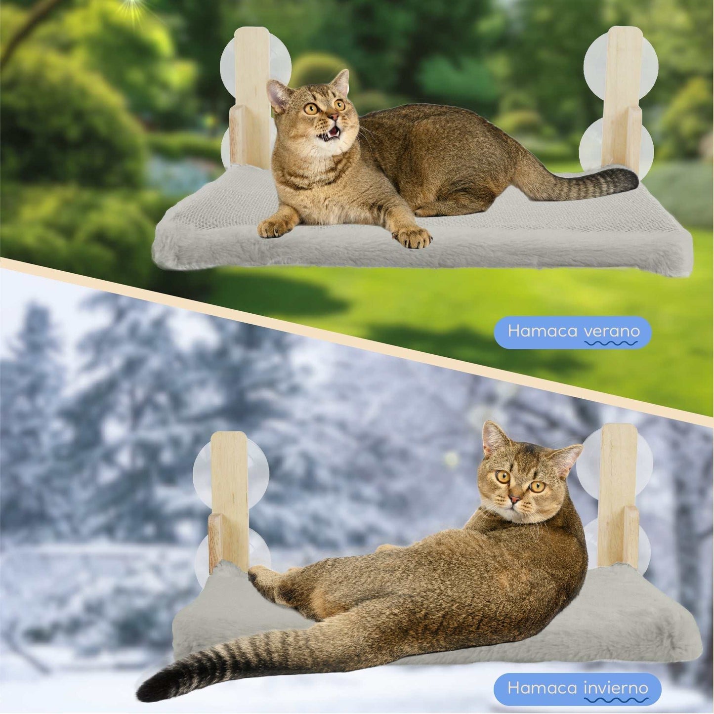 Hamaca para Gato de Ventana Gris