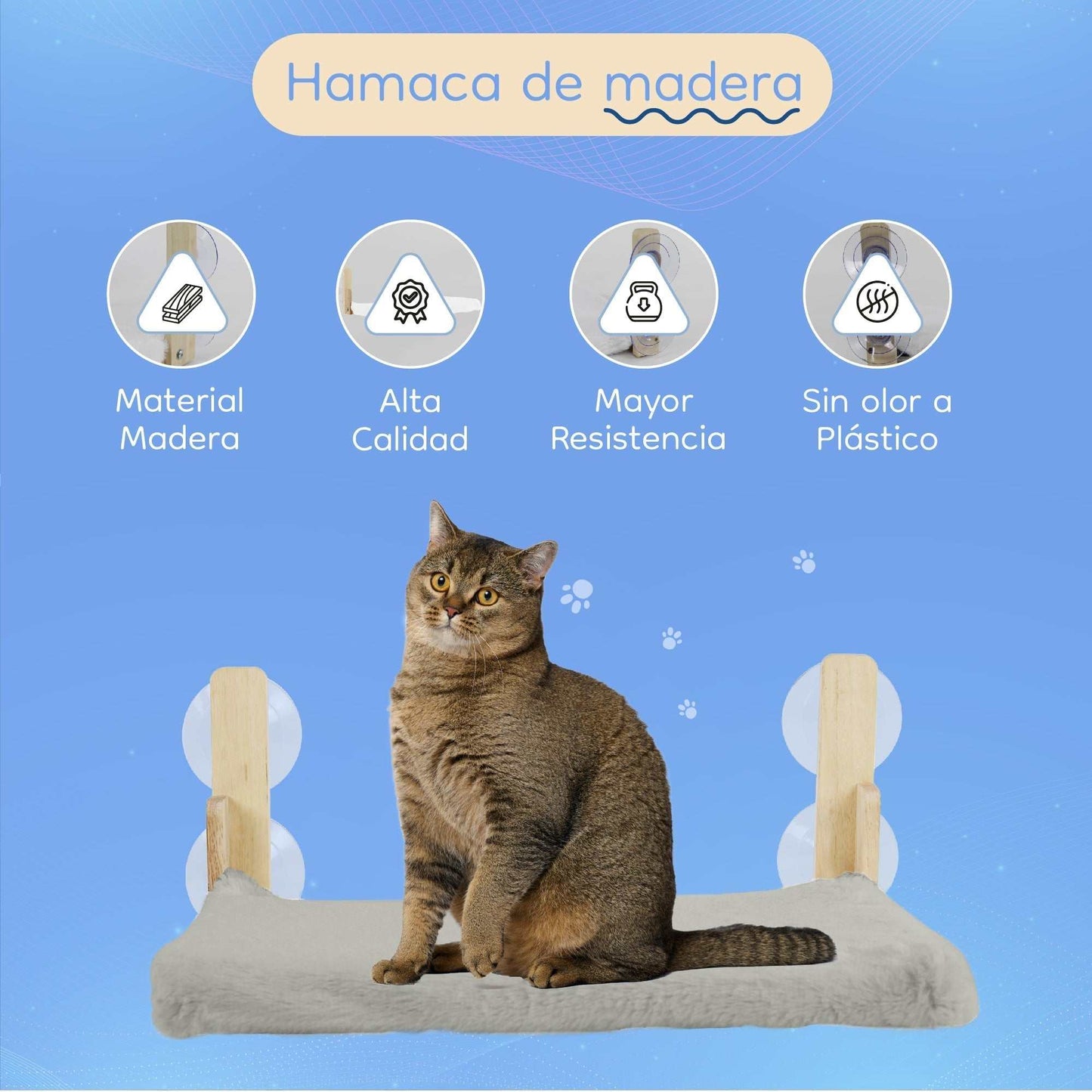 Hamaca para Gato de Ventana Gris