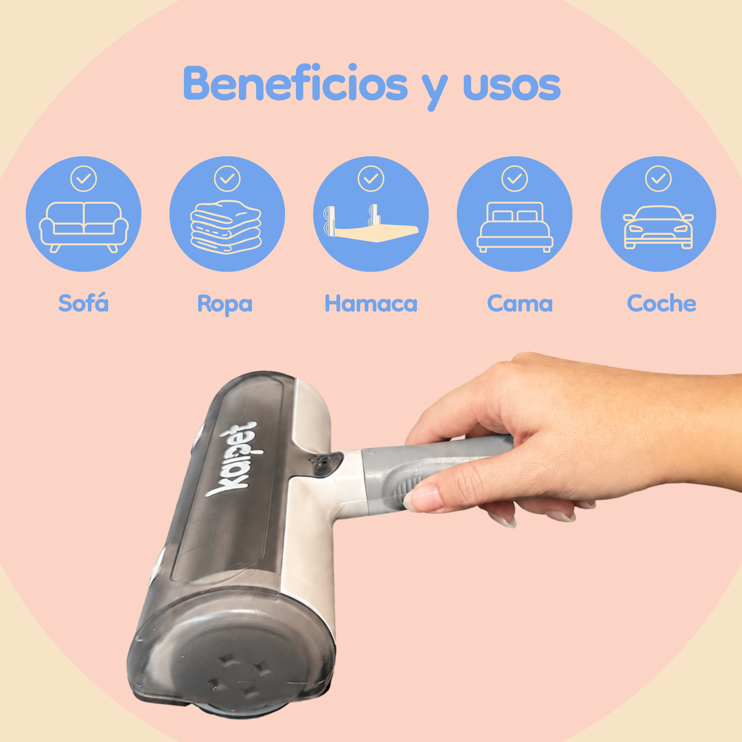 Quitapelos para Mascotas Reutilizable | Elimina Pelos de Sofá, Ropa y Cama