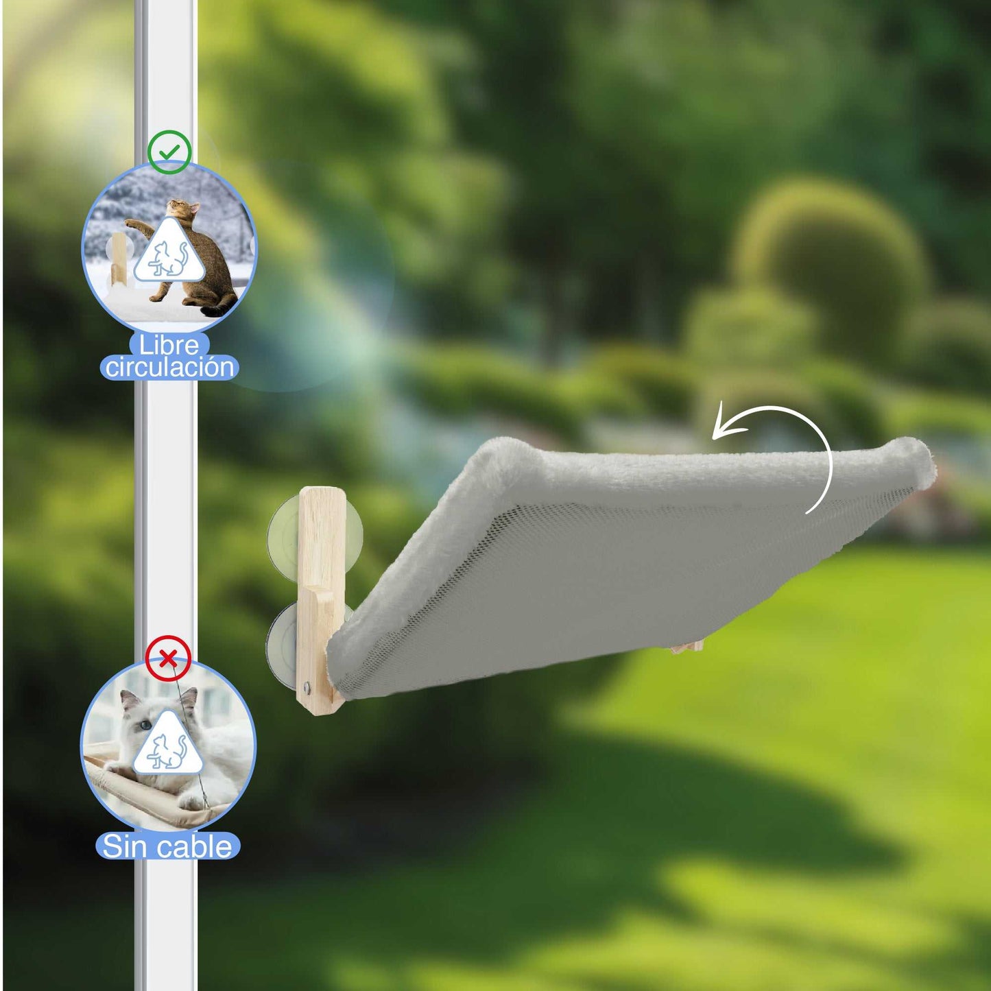 Hamaca para Gato de Ventana Gris