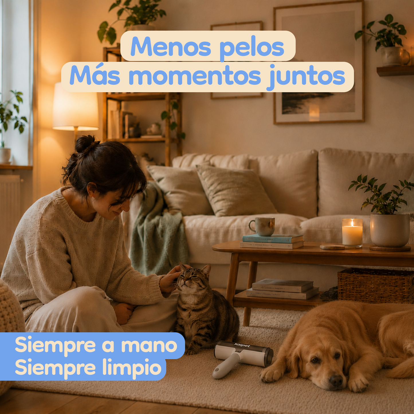 Quitapelos para Mascotas Reutilizable | Elimina Pelos de Sofá, Ropa y Cama